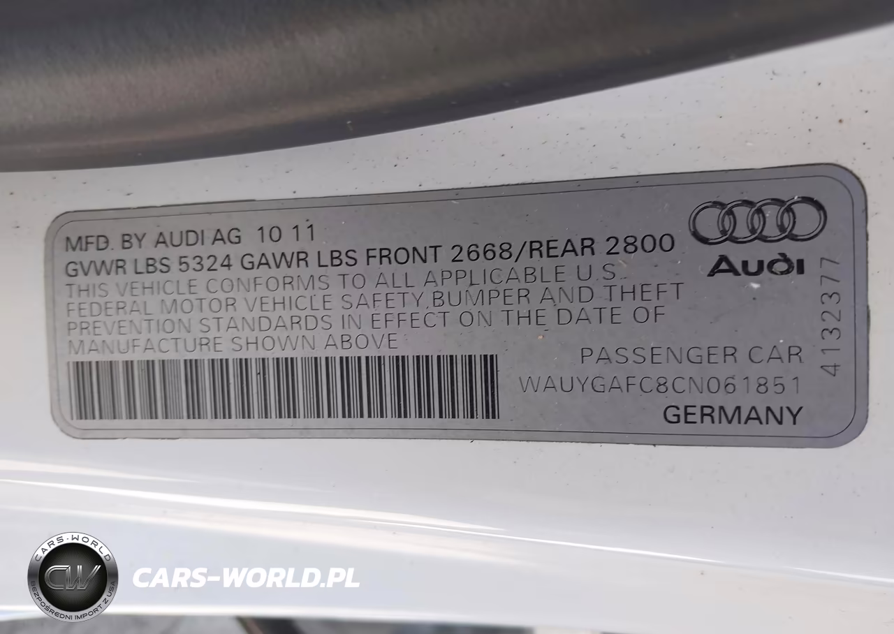 2012 Audi A7 Premium VIN:WAUYGAFC8CN061851 - 9