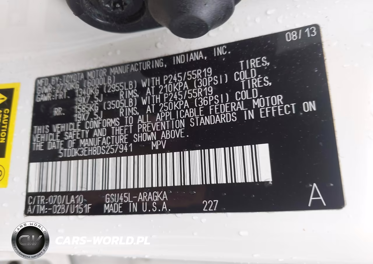 2013 Toyota Highlander Limited V6 VIN:5TDDK3EH8DS257941 - 9