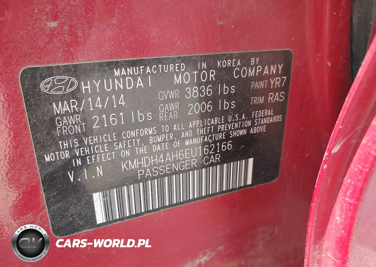 2014 Hyundai Elantra Sport VIN:KMHDH4AH6EU162166 - 9
