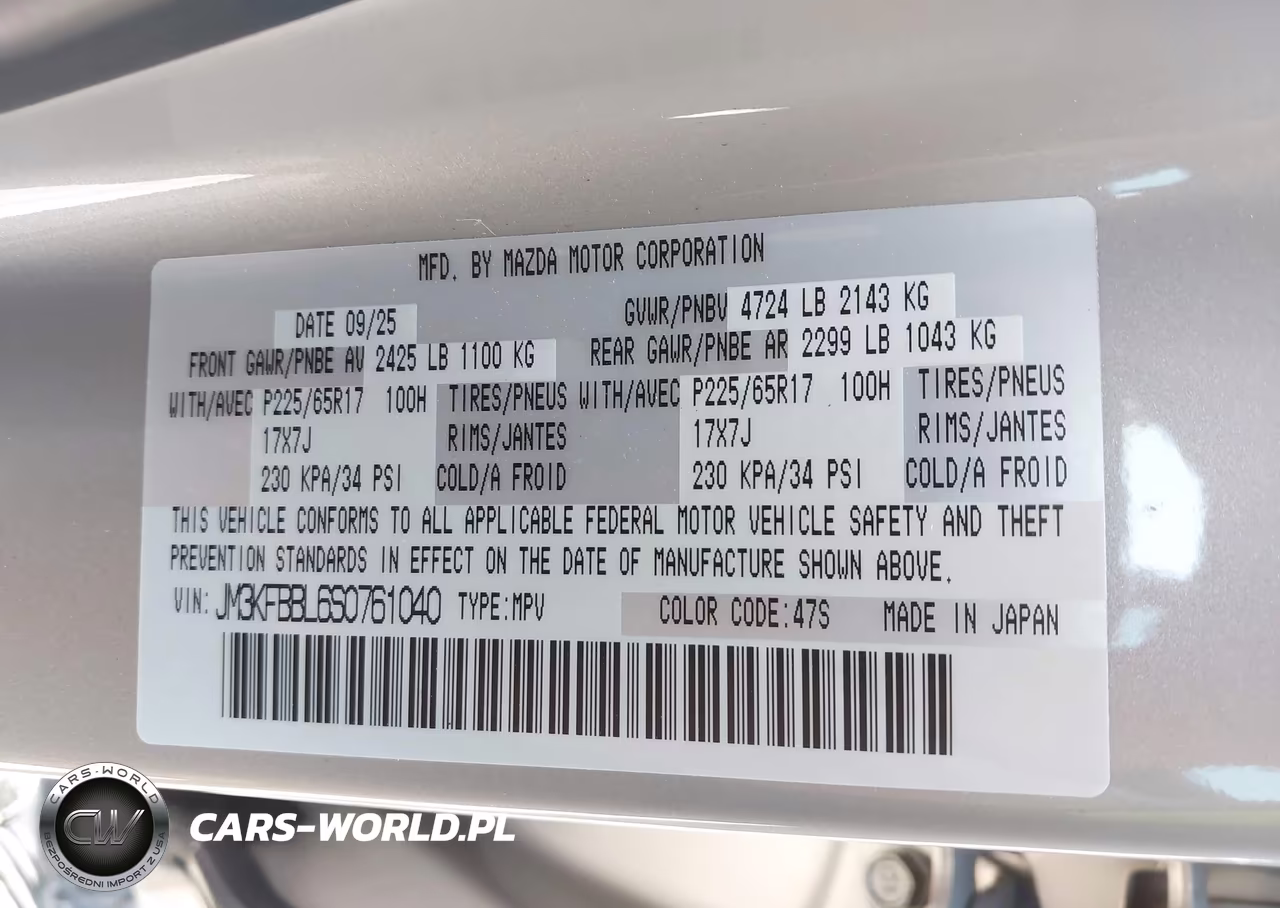 2025 Mazda Cx-5 2.5 S Select VIN:JM3KFBBL6S0761040 - 9