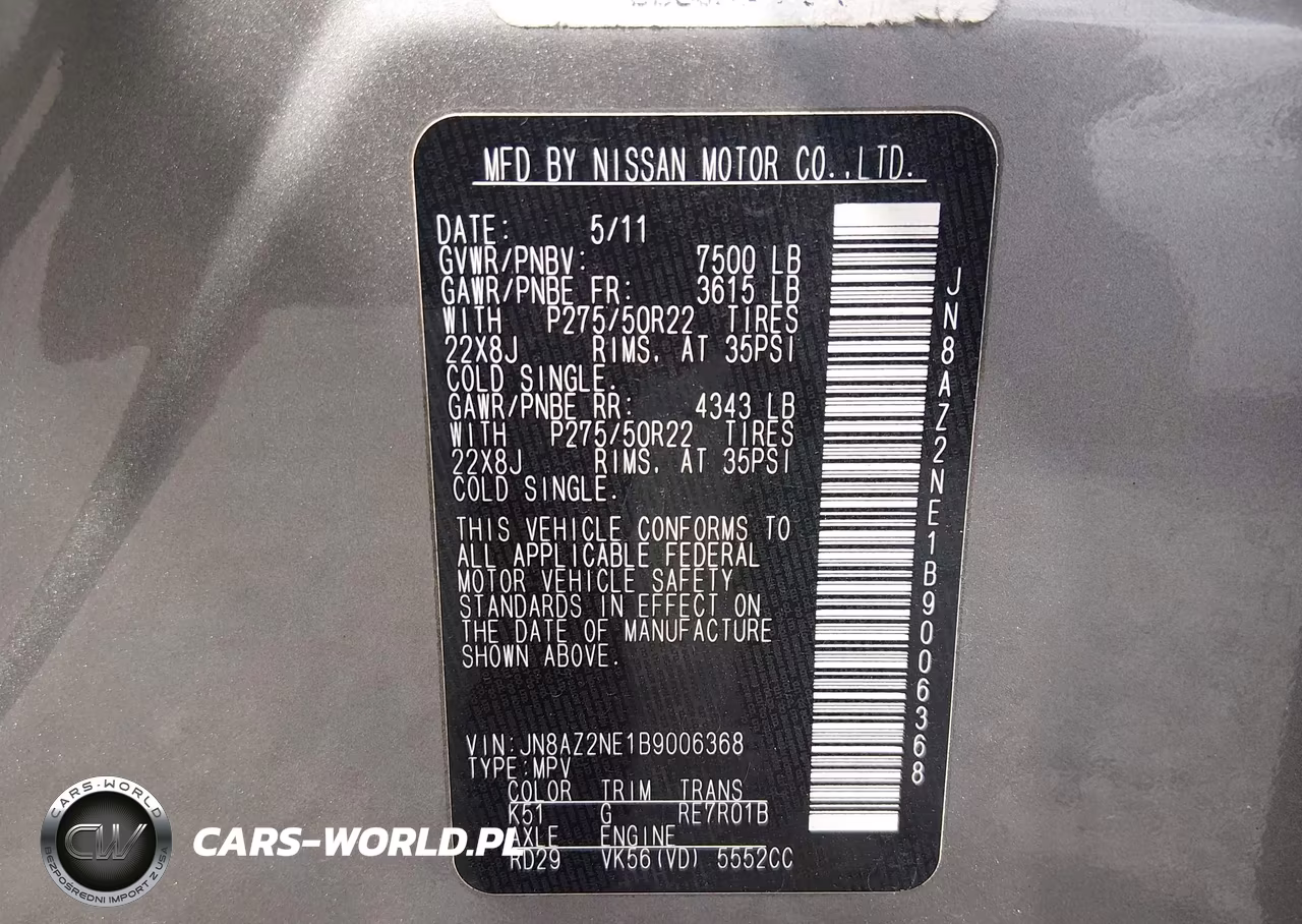 2011 Infiniti Qx56 VIN:JN8AZ2NE1B9006368 - 9