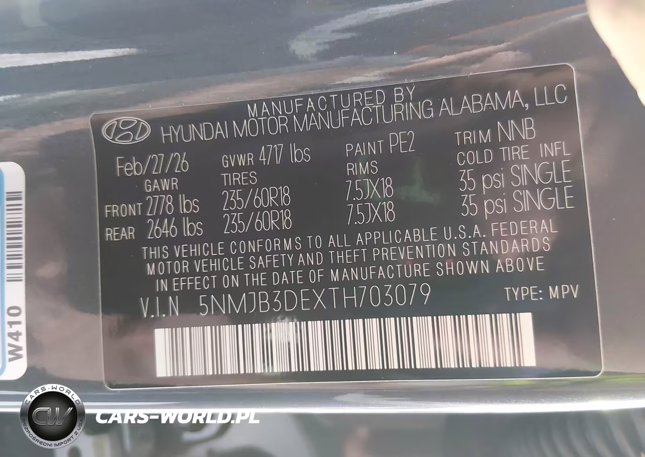 2026 Hyundai Tucson Sel VIN:5NMJB3DEXTH703079 - 9