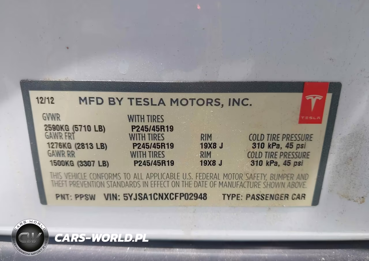 2012 Tesla Model S Signature VIN:5YJSA1CNXCFP02948 - 9