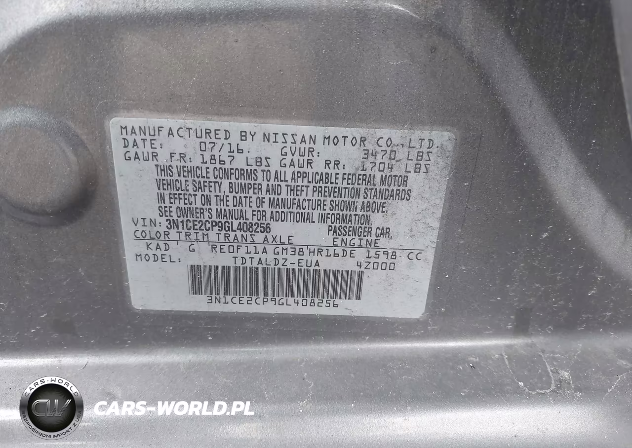 2016 Nissan Versa Note S (Sr)-S Plus-Sl-Sr-Sv VIN:3N1CE2CP9GL408256 - 9