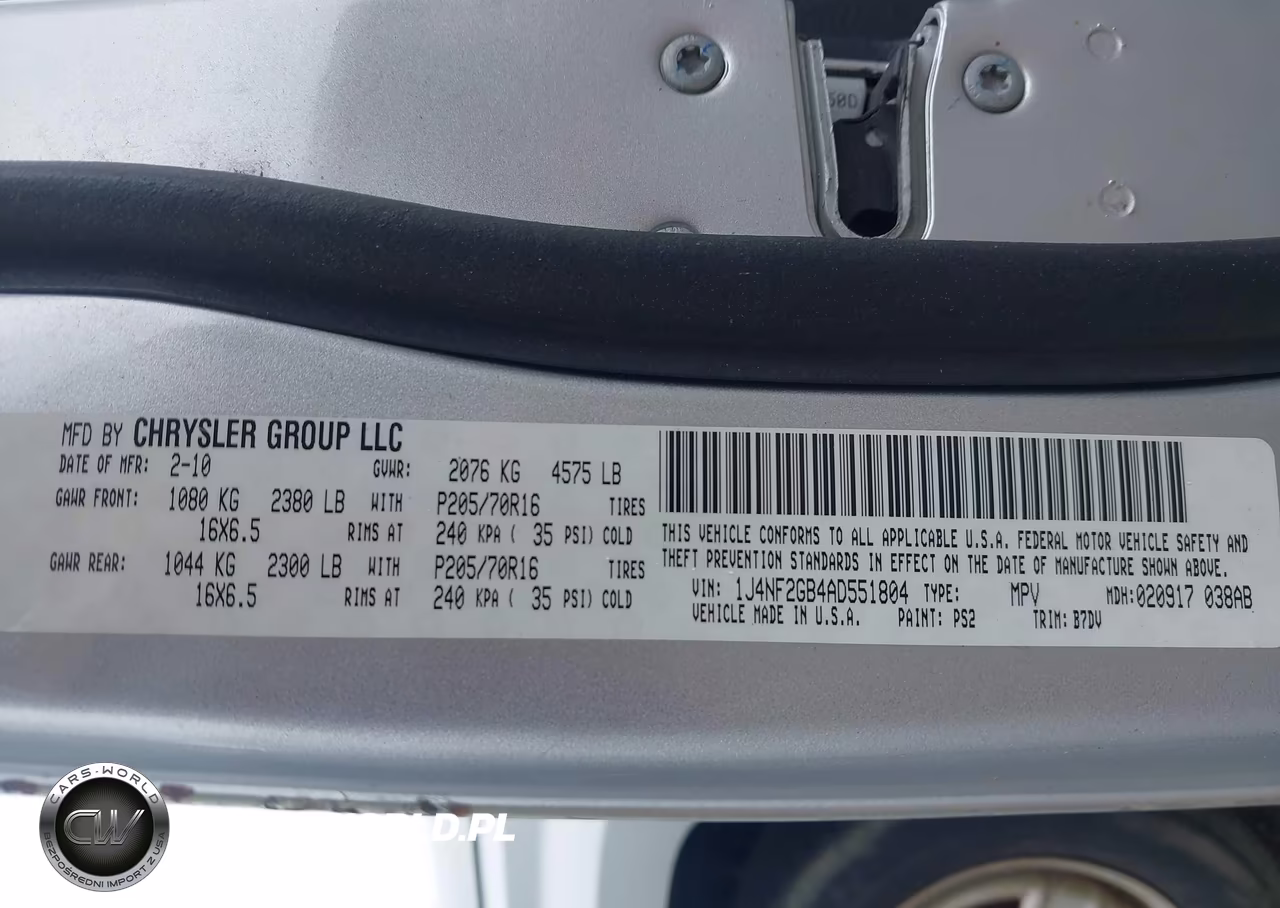 2010 Jeep Patriot Sport VIN:1J4NF2GB4AD551804 - 9