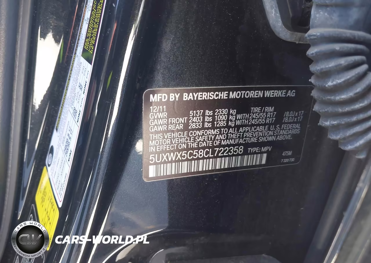 2012 BMW X3 xDrive28I VIN:5UXWX5C58CL722358 - 9