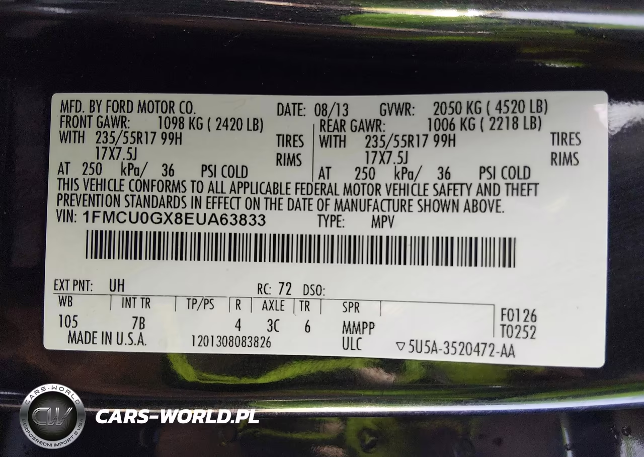 2014 Ford Escape Se VIN:1FMCU0GX8EUA63833 - 9