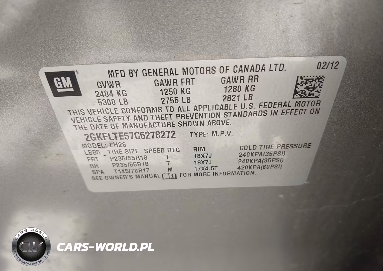 2012 GMC Terrain Sle-2 VIN:2GKFLTE57C6278272 - 9