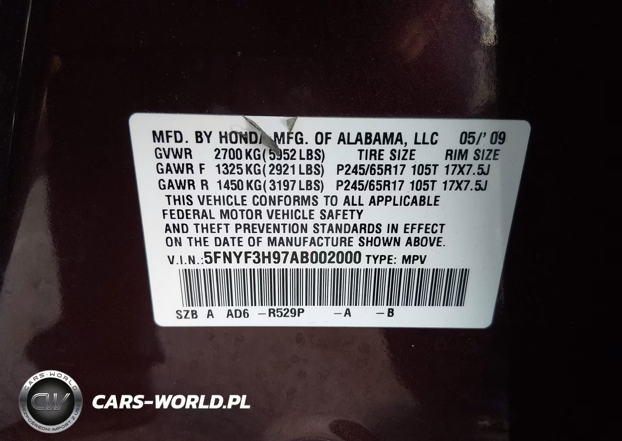 2010 Honda Pilot Touring VIN:5FNYF3H97AB002000 - 9