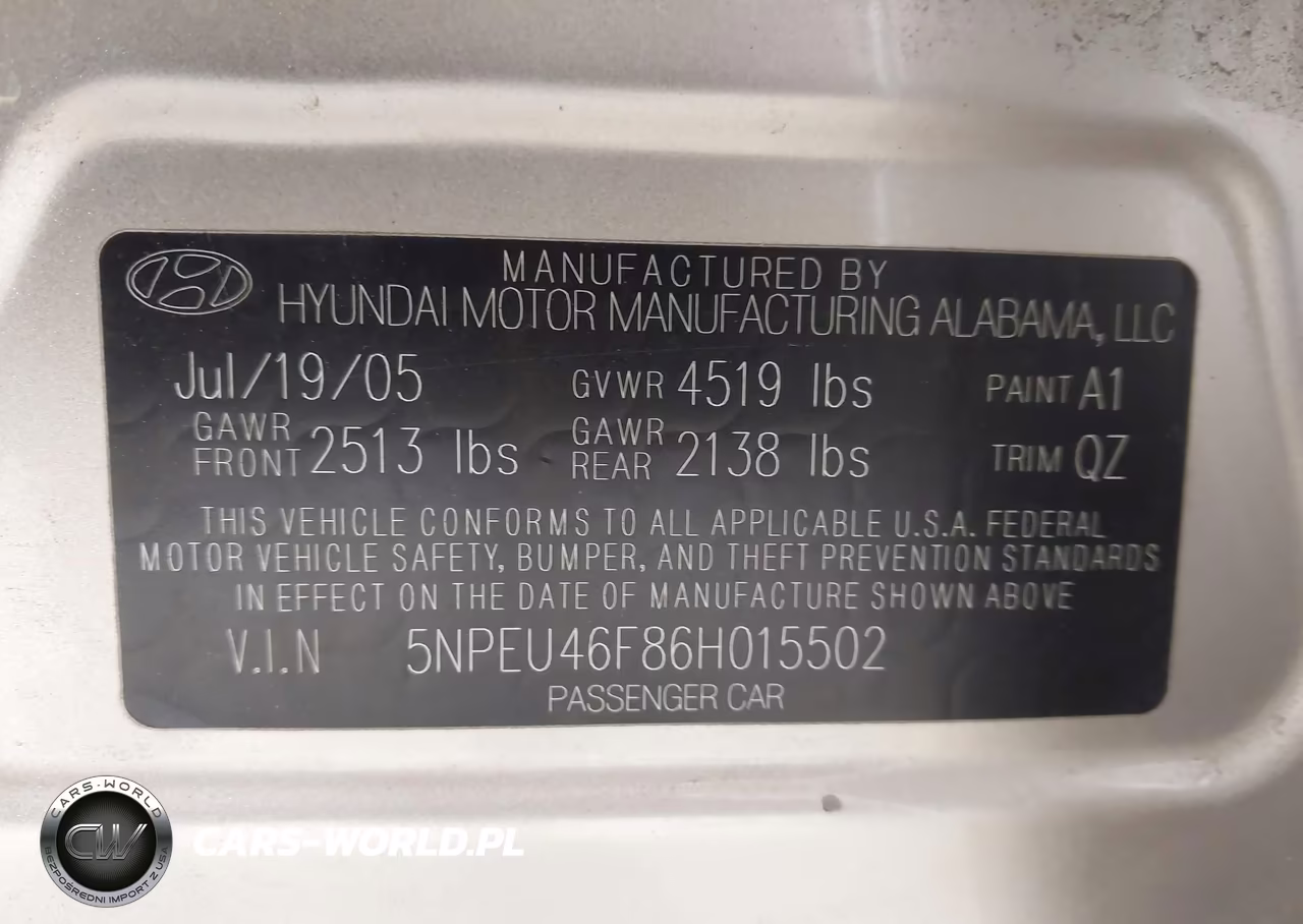 2006 Hyundai Sonata Gls V6-Lx V6 VIN:5NPEU46F86H015502 - 9