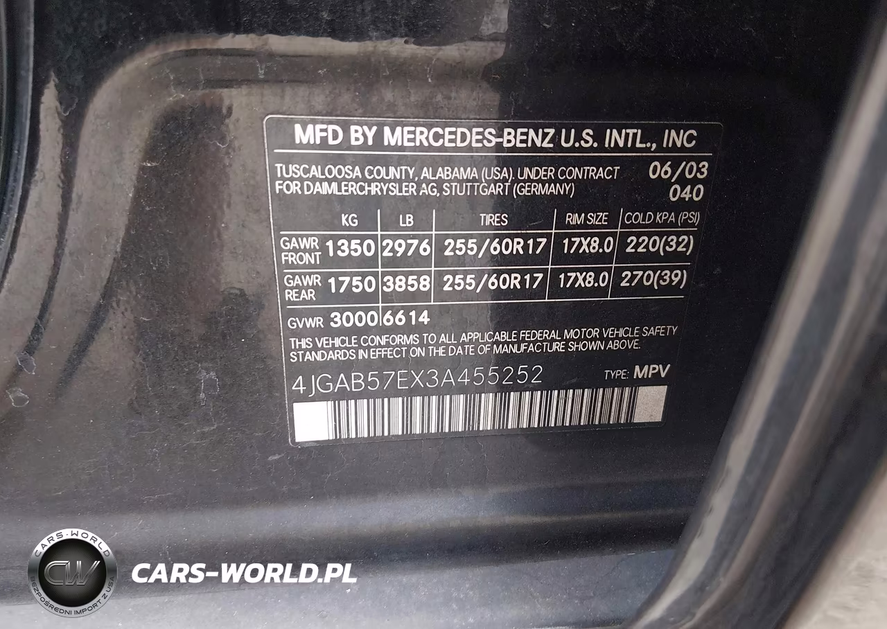 2003 Mercedes-Benz Ml 350 VIN:4JGAB57EX3A455252 - 9