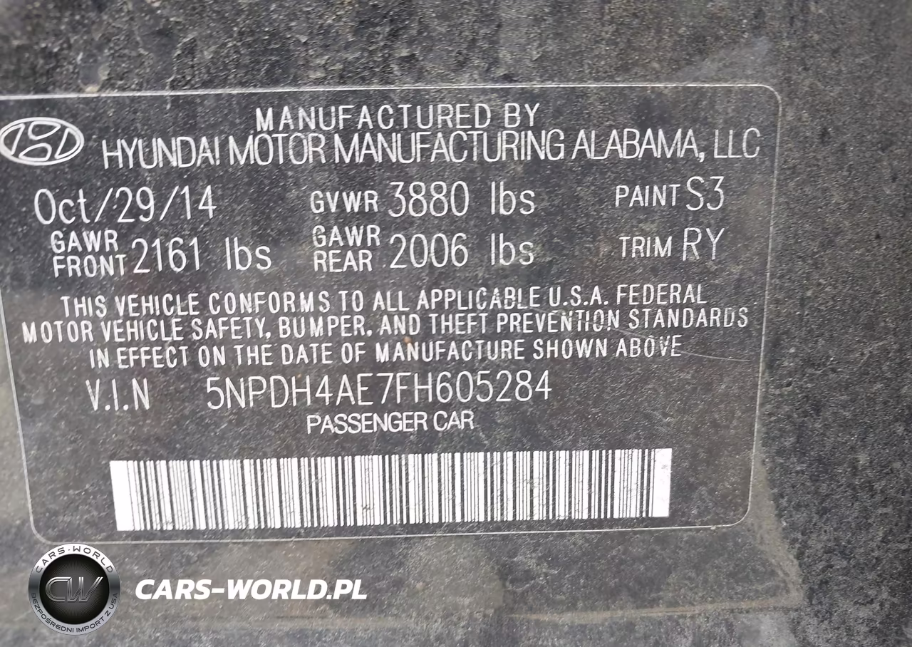 2015 Hyundai Elantra Se VIN:5NPDH4AE7FH605284 - 9