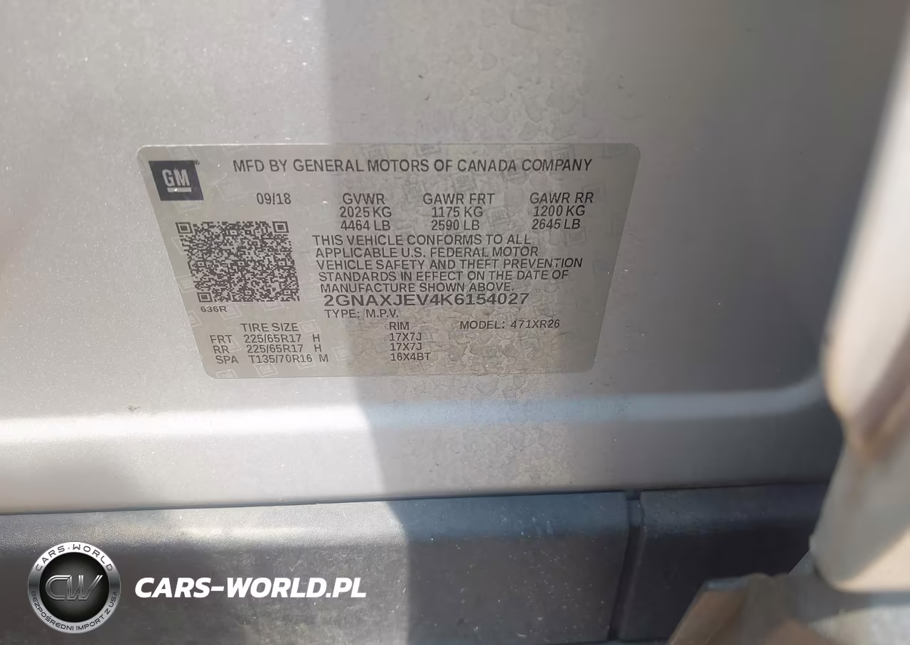 2019 Chevrolet Equinox Lt VIN:2GNAXJEV4K6154027 - 9