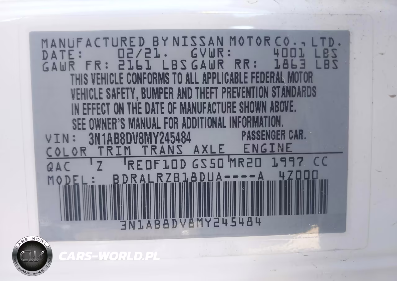 2021 Nissan Sentra Sr Xtronic Cvt VIN:3N1AB8DV8MY245484 - 9
