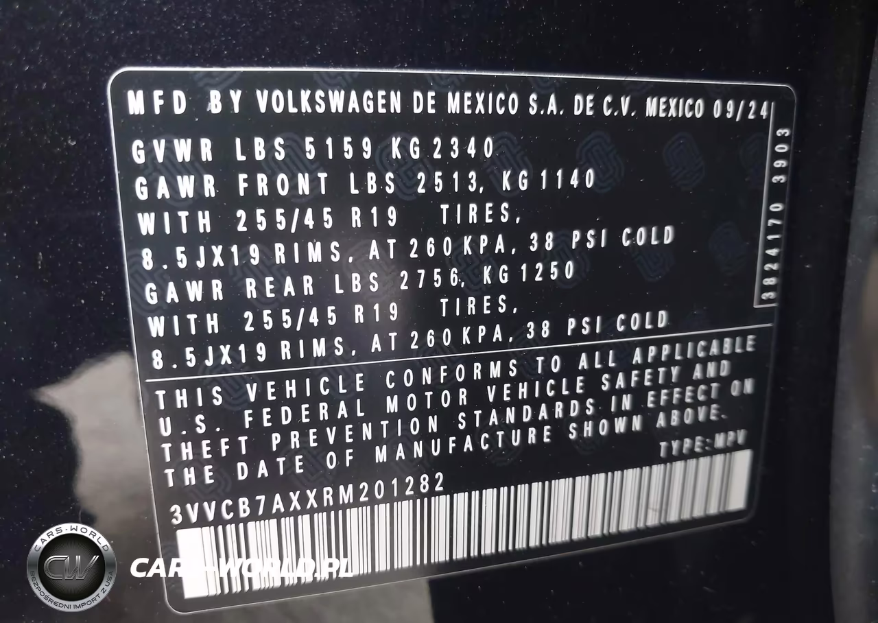 2024 Volkswagen Tiguan 2.0T Se R-Line Black VIN:3VVCB7AXXRM201282 - 9