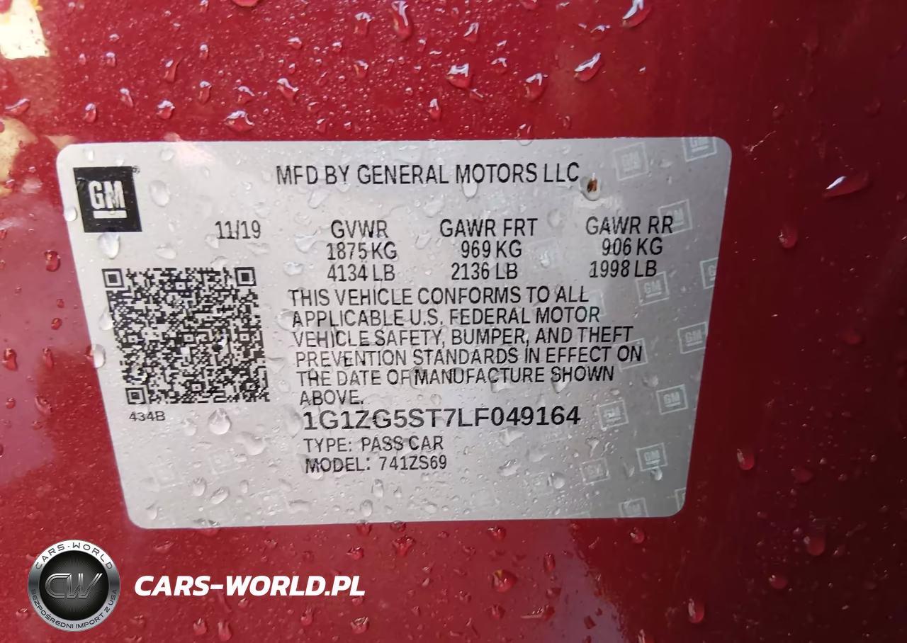 2020 Chevrolet Malibu Fwd Rs VIN:1G1ZG5ST7LF049164 - 8