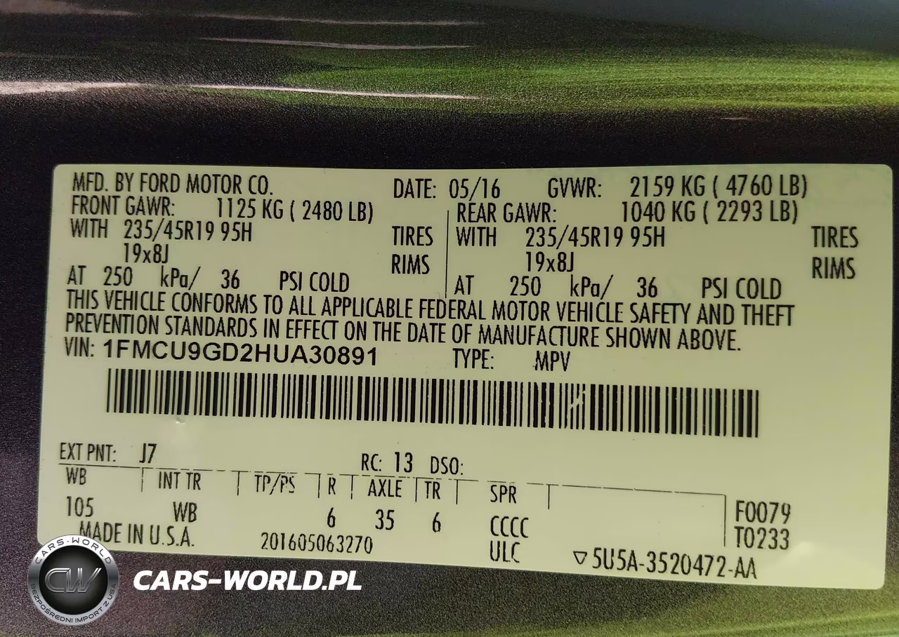 2017 Ford Escape Se VIN:1FMCU9GD2HUA30891 - 9