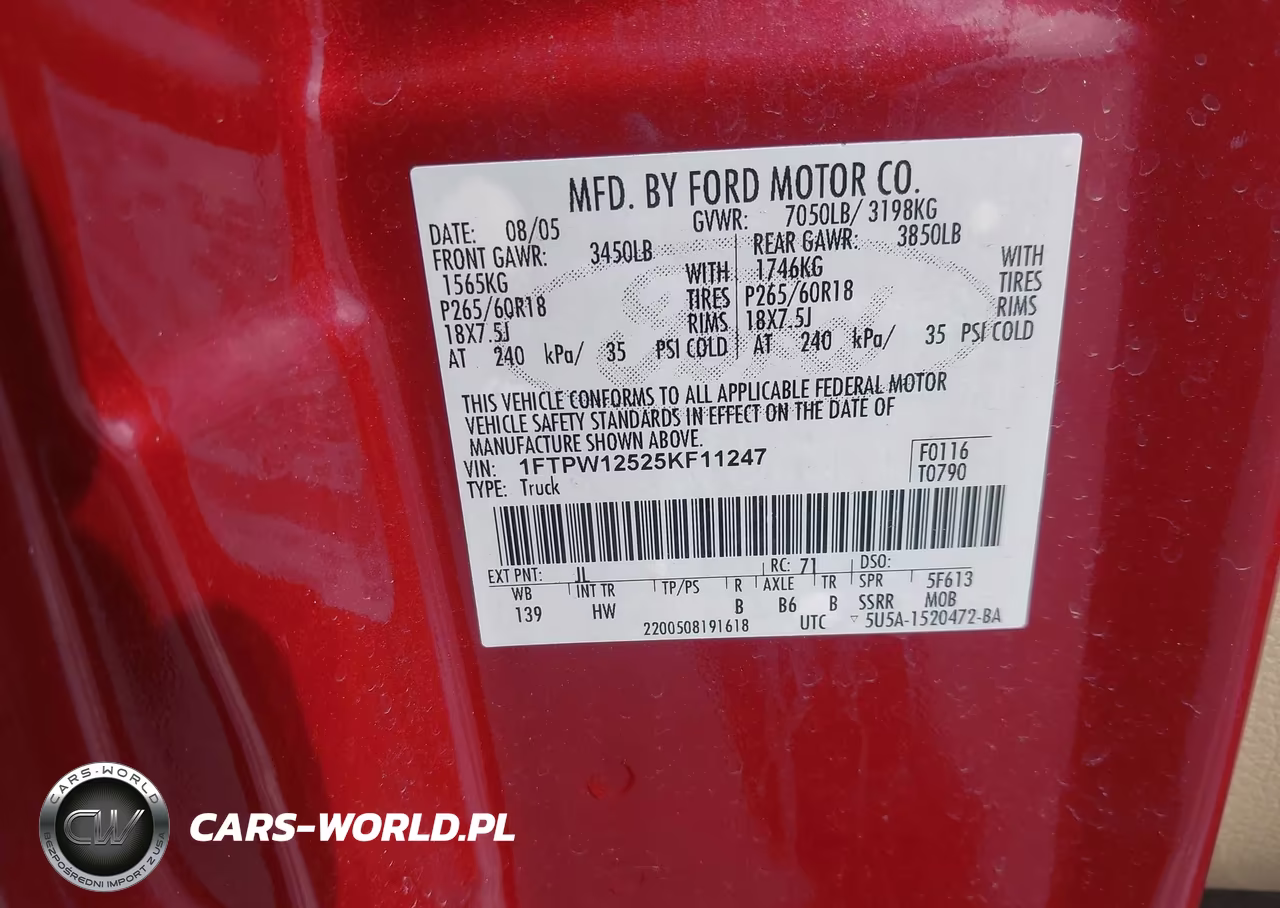 2005 Ford F-150 Lariat-Xlt VIN:1FTPW12525KF11247 - 9