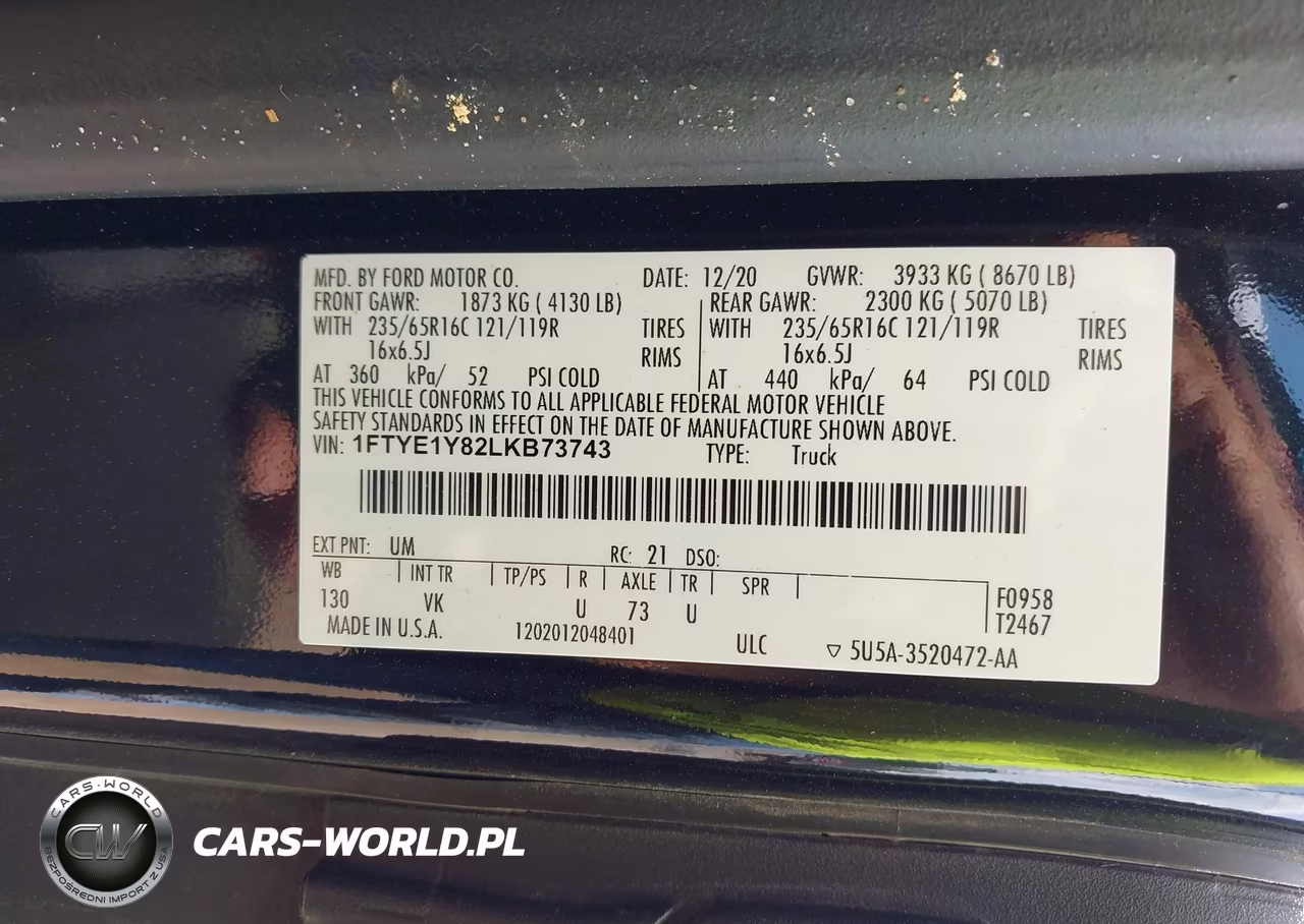2020 Ford Transit-150 VIN:1FTYE1Y82LKB73743 - 9