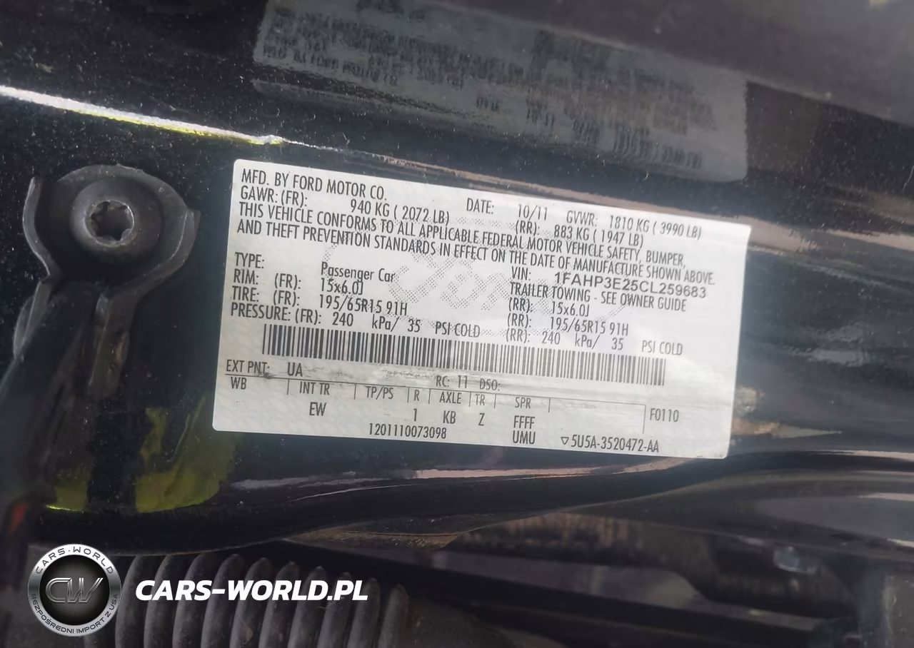 2012 Ford Focus S VIN:1FAHP3E25CL259683 - 8