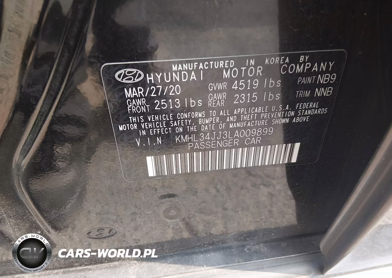 2020 Hyundai Sonata Hybrid Sel VIN:KMHL34JJ3LA009899 - 9