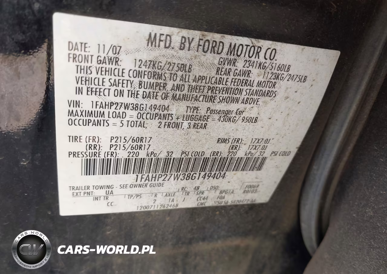 2008 Ford Taurus Sel VIN:1FAHP27W38G149404 - 9
