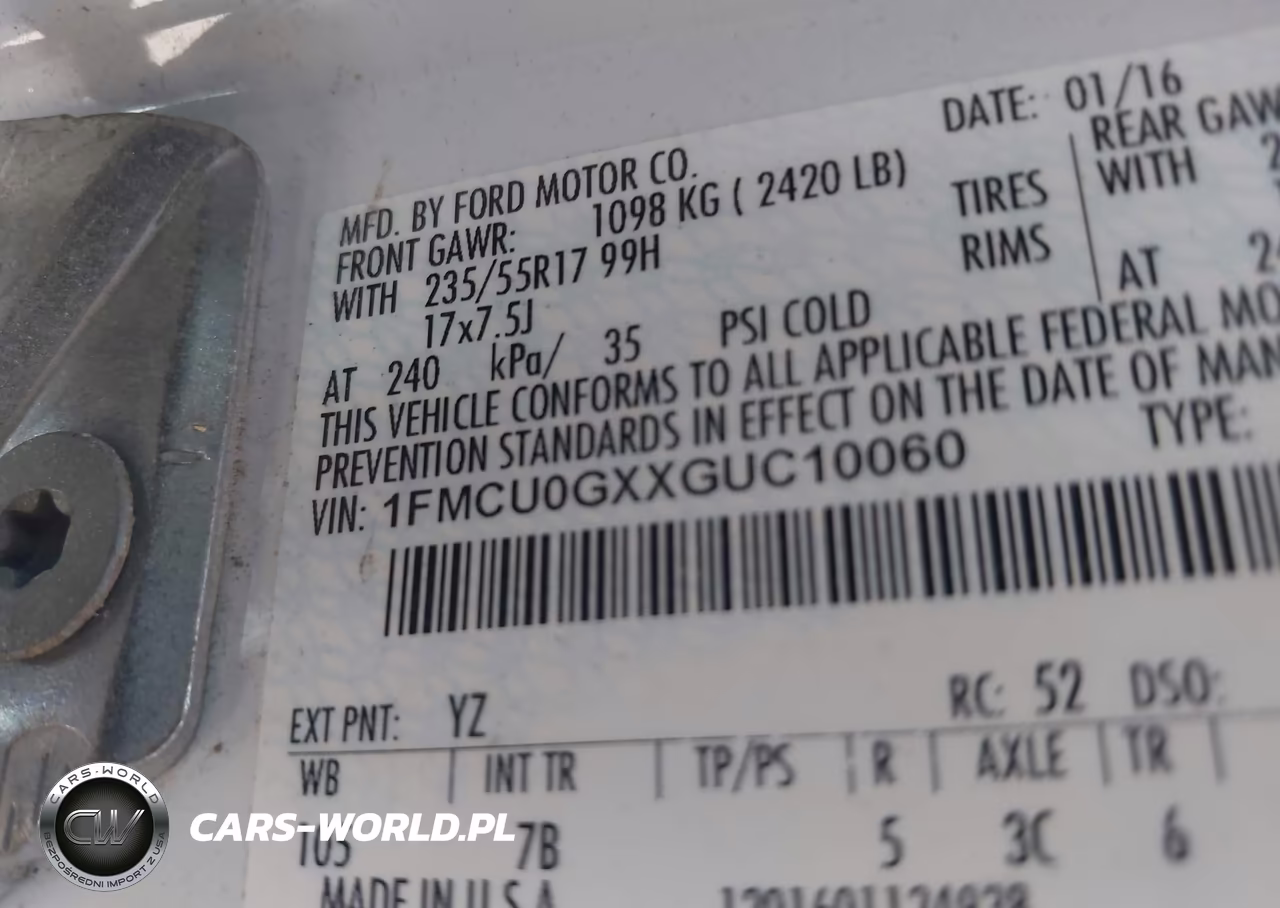 2016 Ford Escape Se VIN:1FMCU0GXXGUC10060 - 9