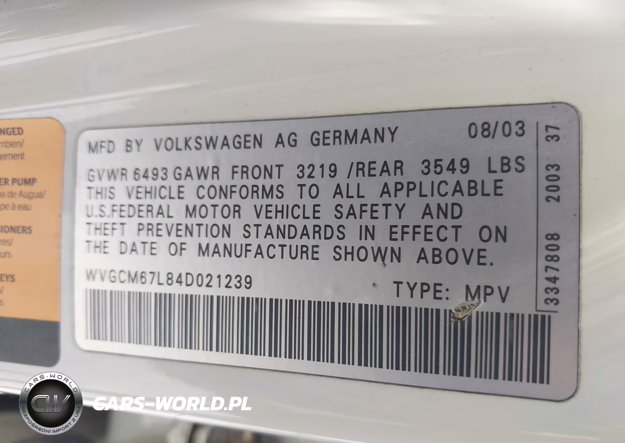 2004 Volkswagen Touareg V8 VIN:WVGCM67L84D021239 - 9