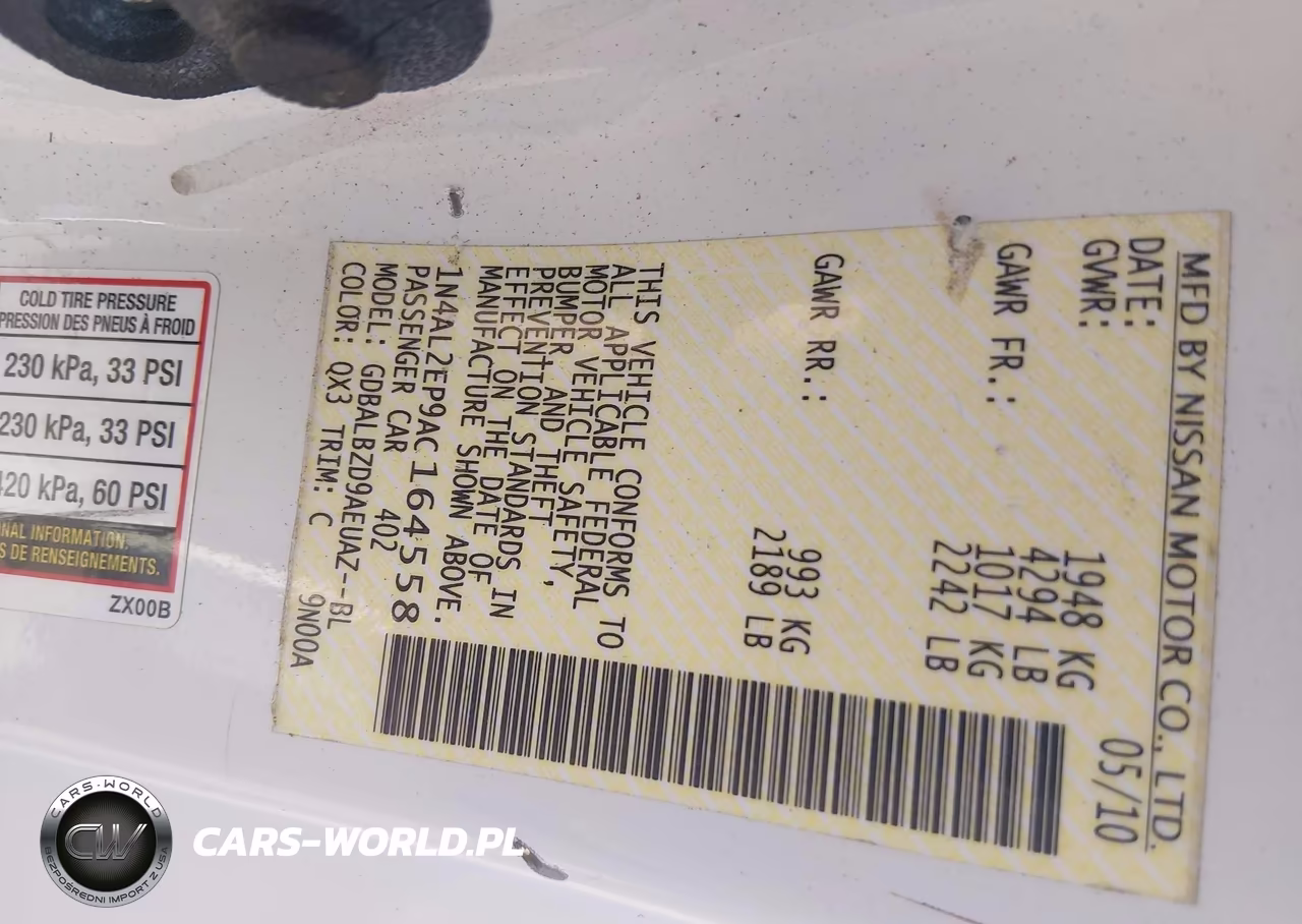 2010 Nissan Altima 2.5 S VIN:1N4AL2EP9AC164558 - 9