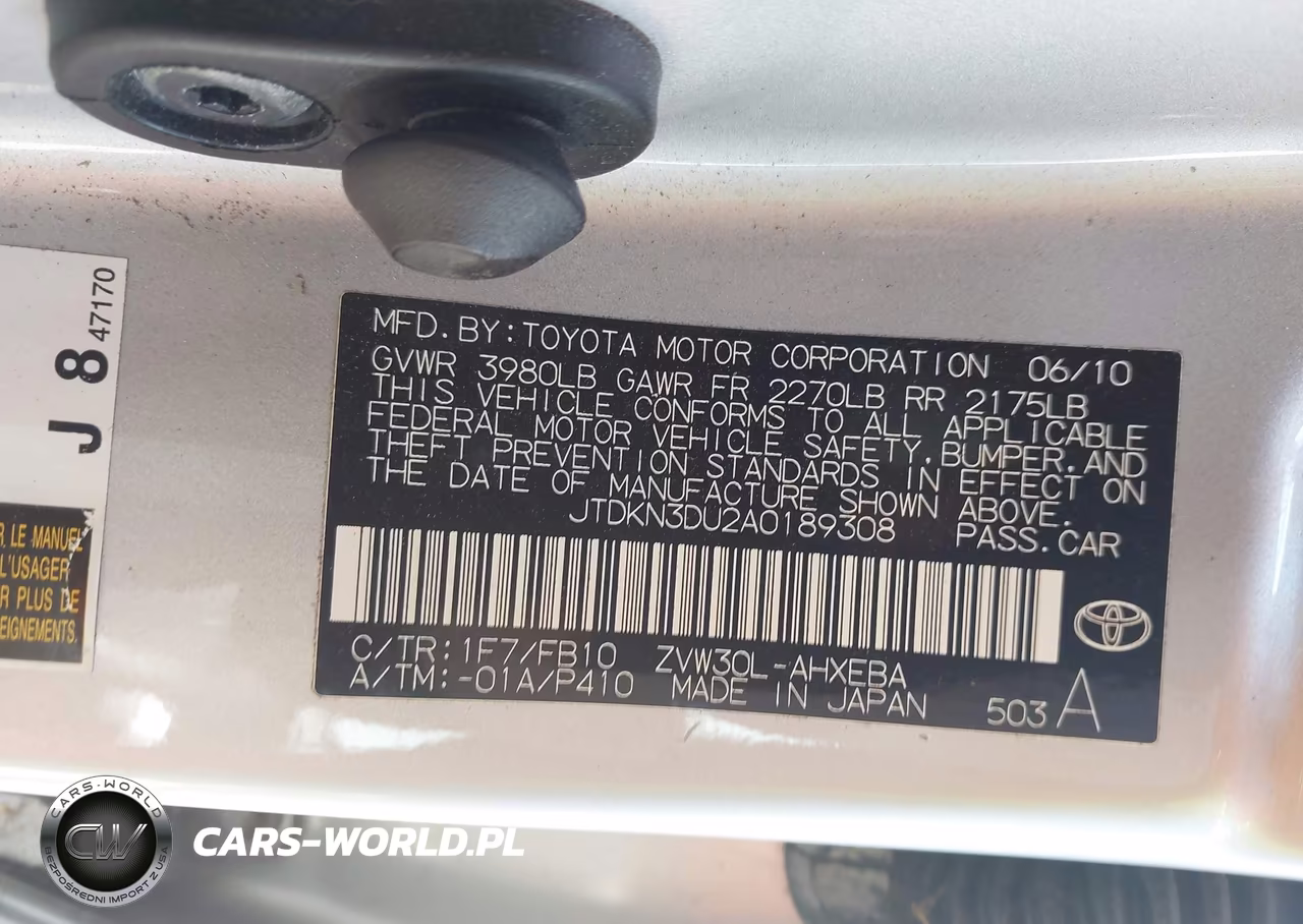 2010 Toyota Prius Iii VIN:JTDKN3DU2A0189308 - 9