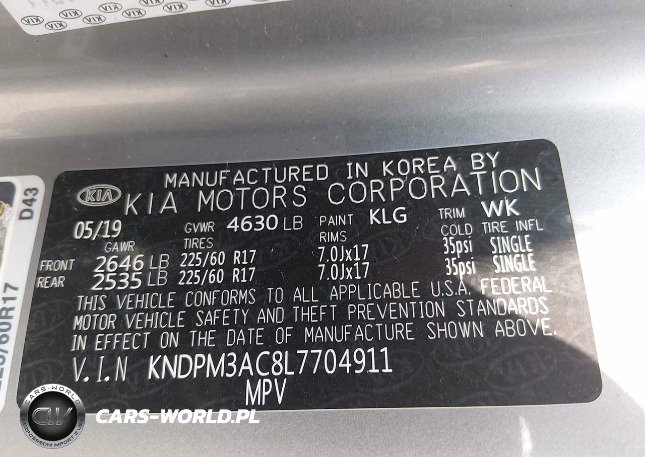 2020 Kia Sportage Lx VIN:KNDPM3AC8L7704911 - 9