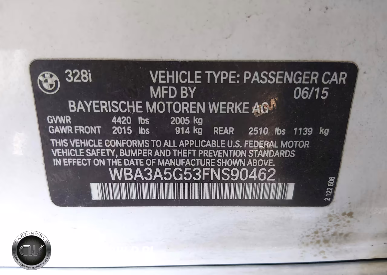 2015 BMW 328I VIN:WBA3A5G53FNS90462 - 9