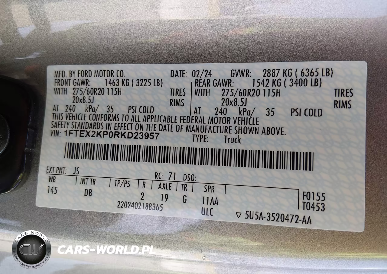 2024 Ford F-150 Stx VIN:1FTEX2KP0RKD23957 - 9