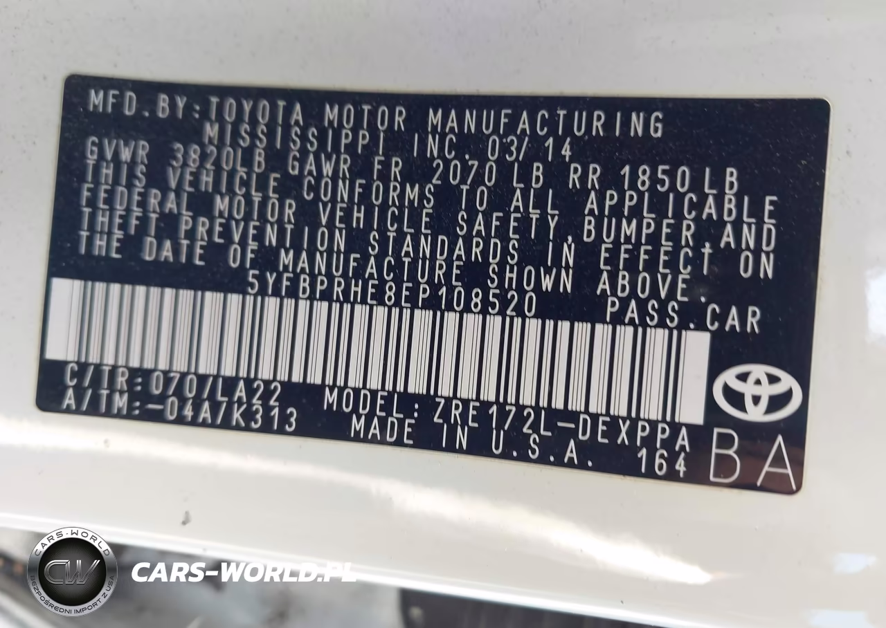2014 Toyota Corolla Le Eco Premium VIN:5YFBPRHE8EP108520 - 9