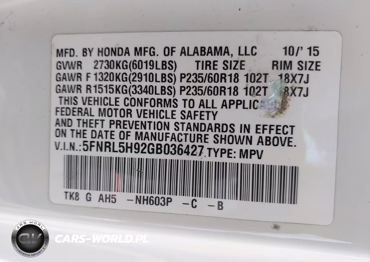 2016 Honda Odyssey Touring-Touring Elite VIN:5FNRL5H92GB036427 - 9