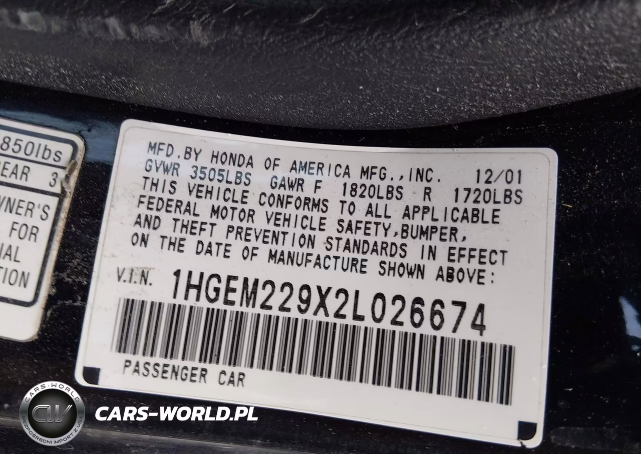 2002 Honda Civic Ex VIN:1HGEM229X2L026674 - 9