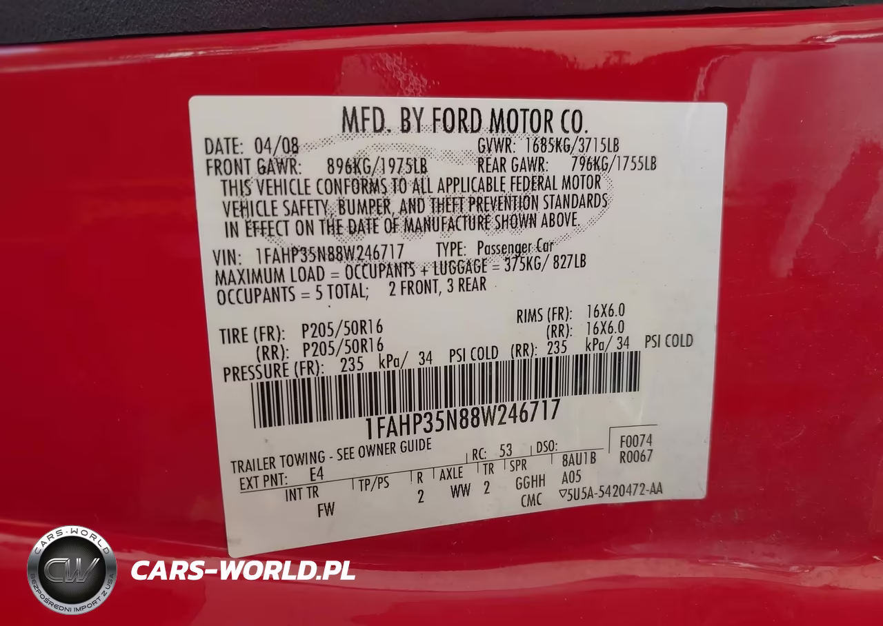 2008 Ford Focus Se-Sel-Ses VIN:1FAHP35N88W246717 - 9