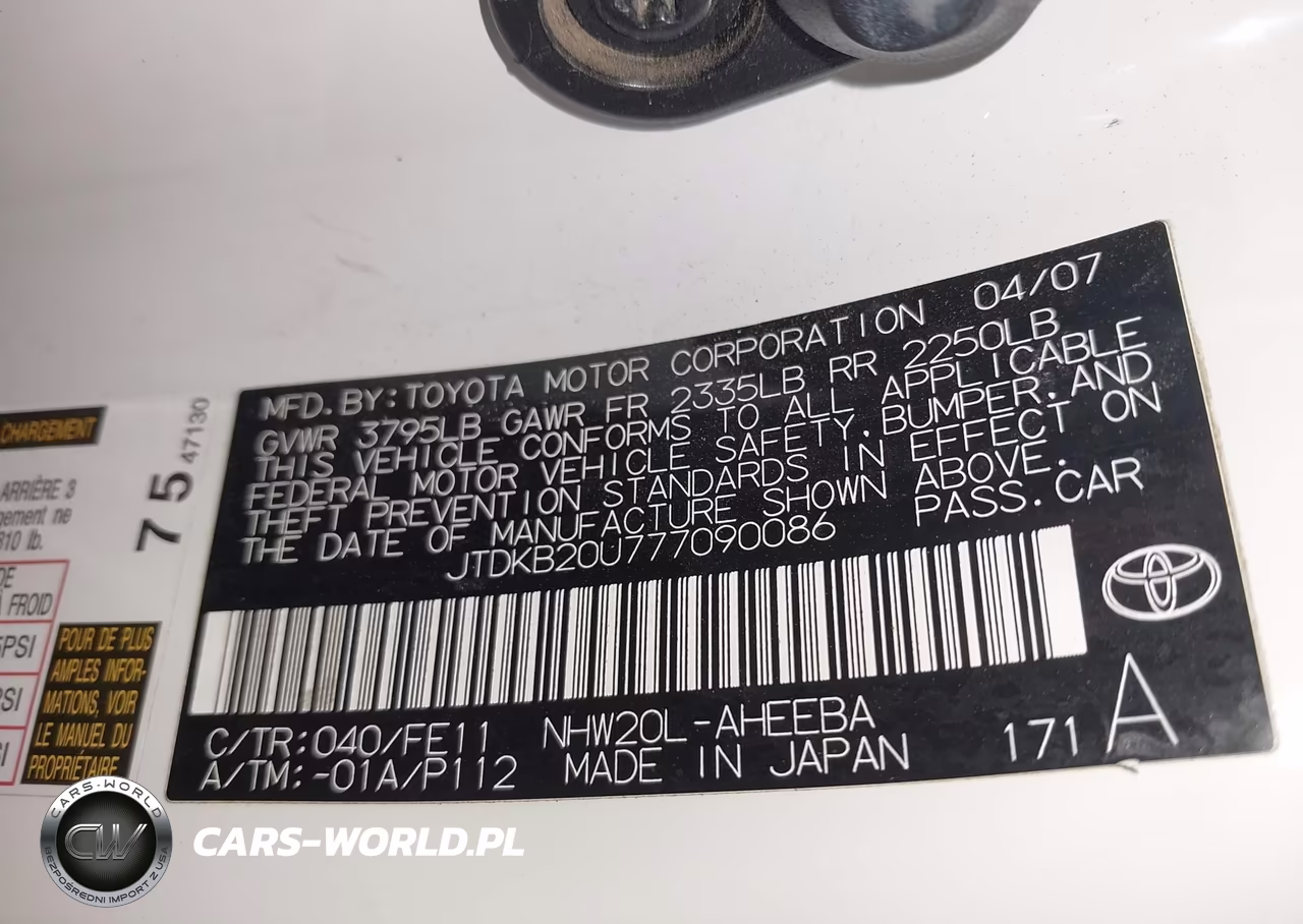 2007 Toyota Prius VIN:JTDKB20U777090086 - 9