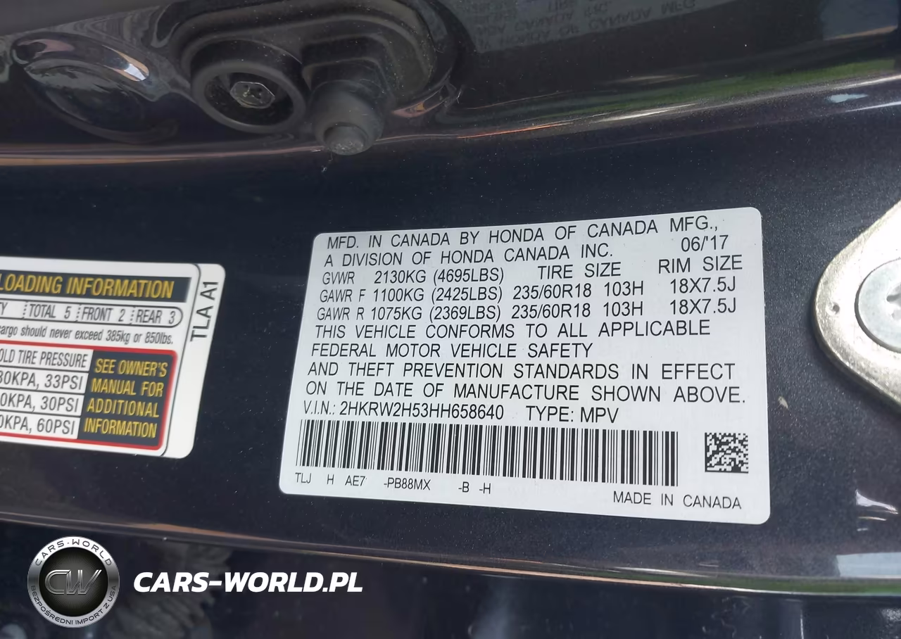 2017 Honda Cr-V Ex VIN:2HKRW2H53HH658640 - 9