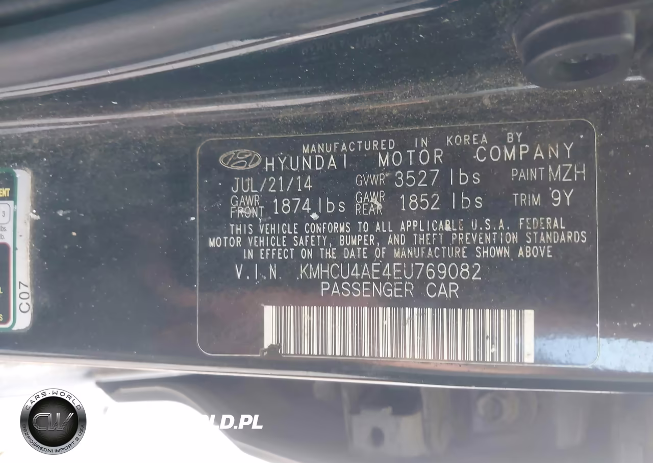 2014 Hyundai Accent Gls VIN:KMHCU4AE4EU769082 - 9