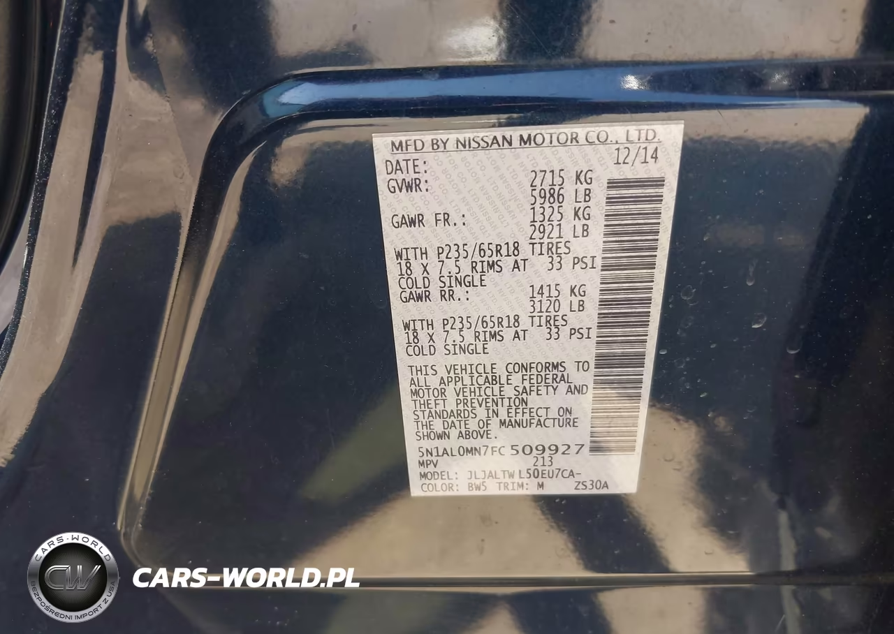 2015 Infiniti Qx60 VIN:5N1AL0MN7FC509927 - 9