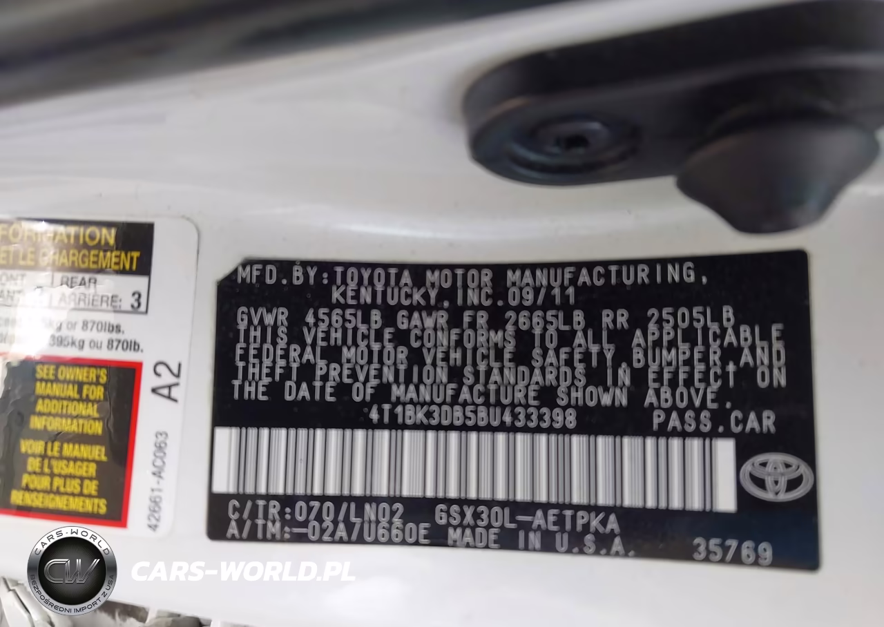 2011 Toyota Avalon Limited VIN:4T1BK3DB5BU433398 - 9