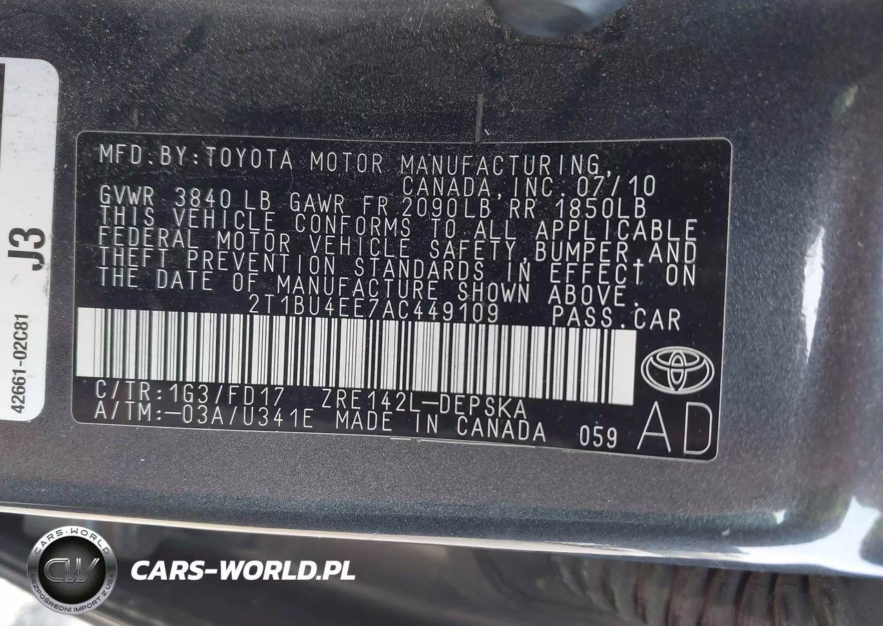 2010 Toyota Corolla S VIN:2T1BU4EE7AC449109 - 9