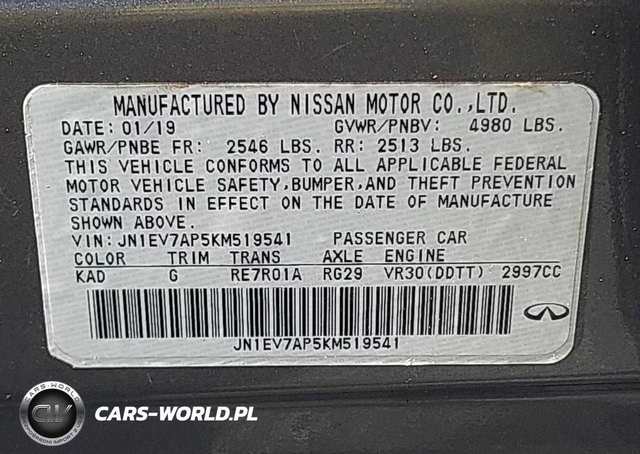 2019 Infiniti Q50 3.0T Luxe VIN:JN1EV7AP5KM519541 - 9