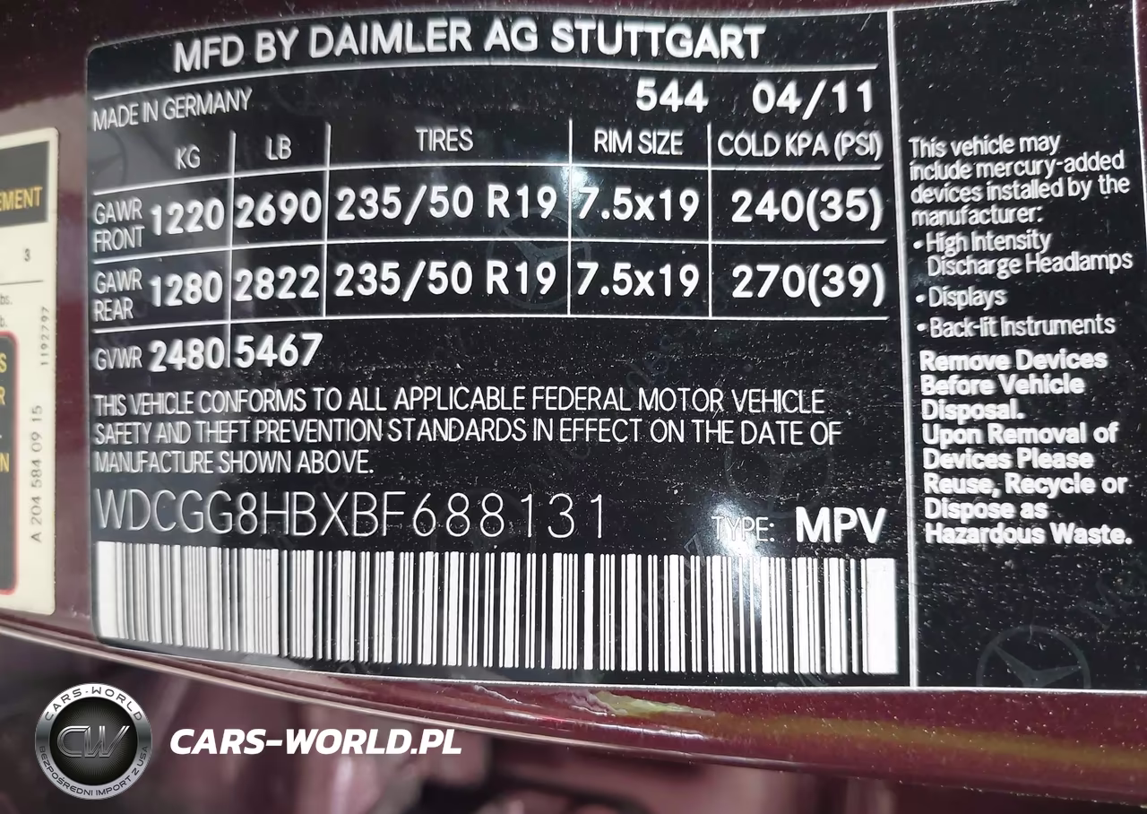 2011 Mercedes-Benz Glk 350 4Matic VIN:WDCGG8HBXBF688131 - 9