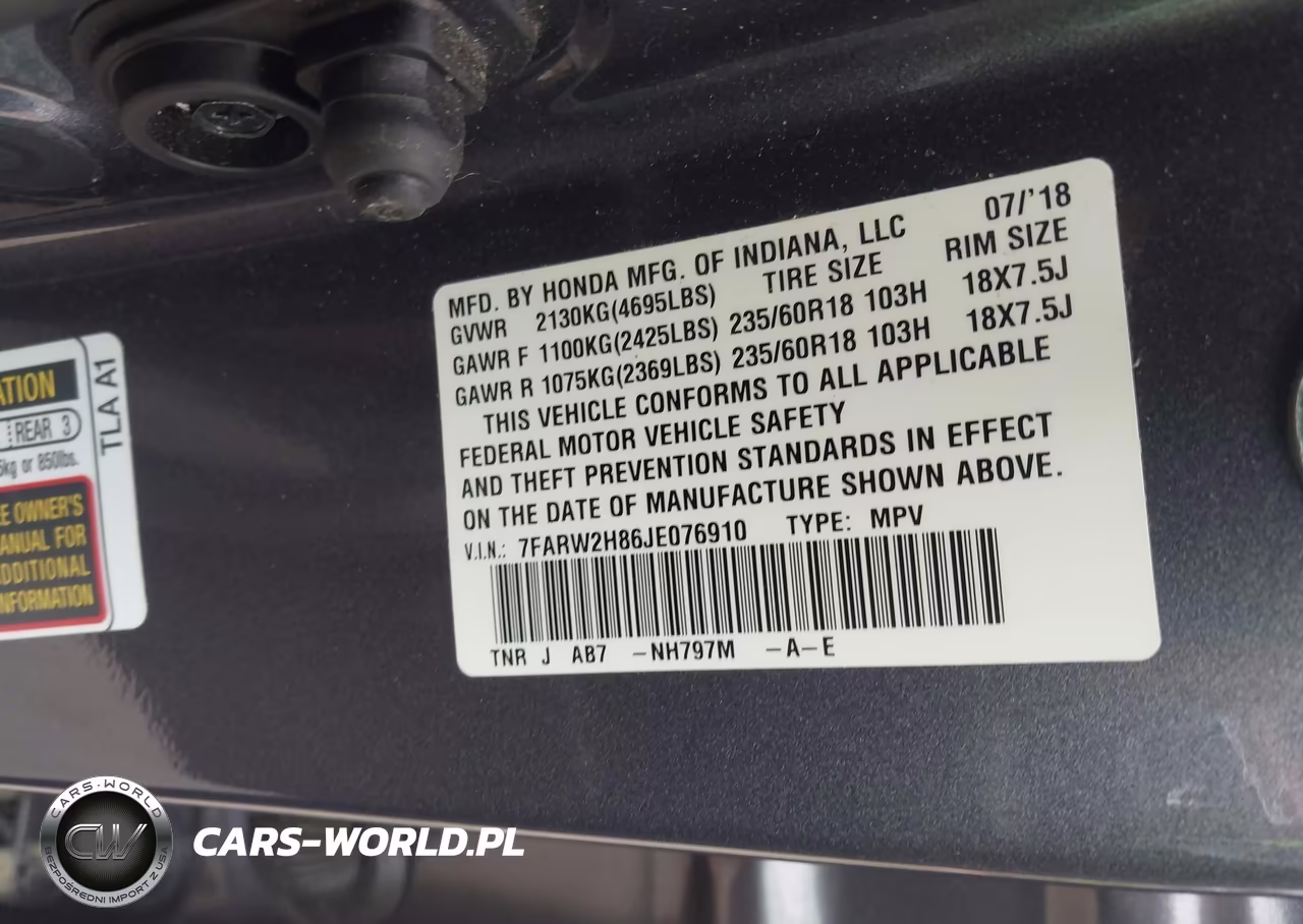 2018 Honda Cr-V Ex-L-Ex-L Navi VIN:7FARW2H86JE076910 - 9