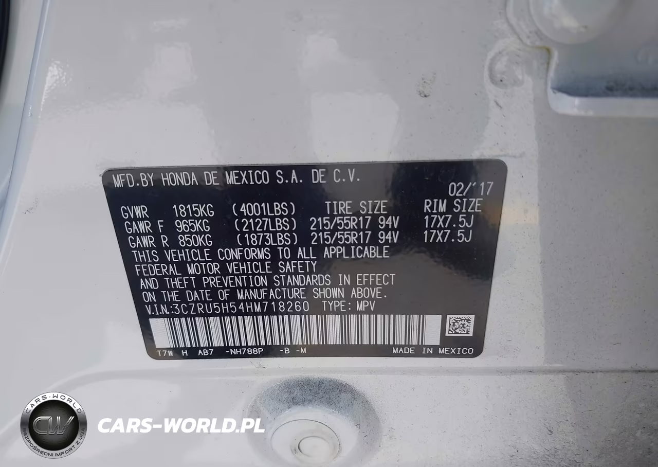 2017 Honda Hr-V Ex VIN:3CZRU5H54HM718260 - 9