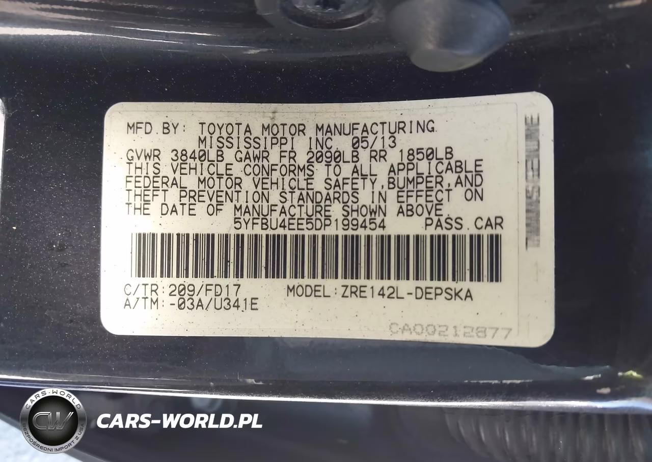 2013 Toyota Corolla S VIN:5YFBU4EE5DP199454 - 9