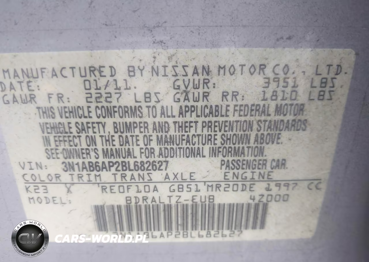 2011 Nissan Sentra 2.0S VIN:3N1AB6AP2BL682627 - 9
