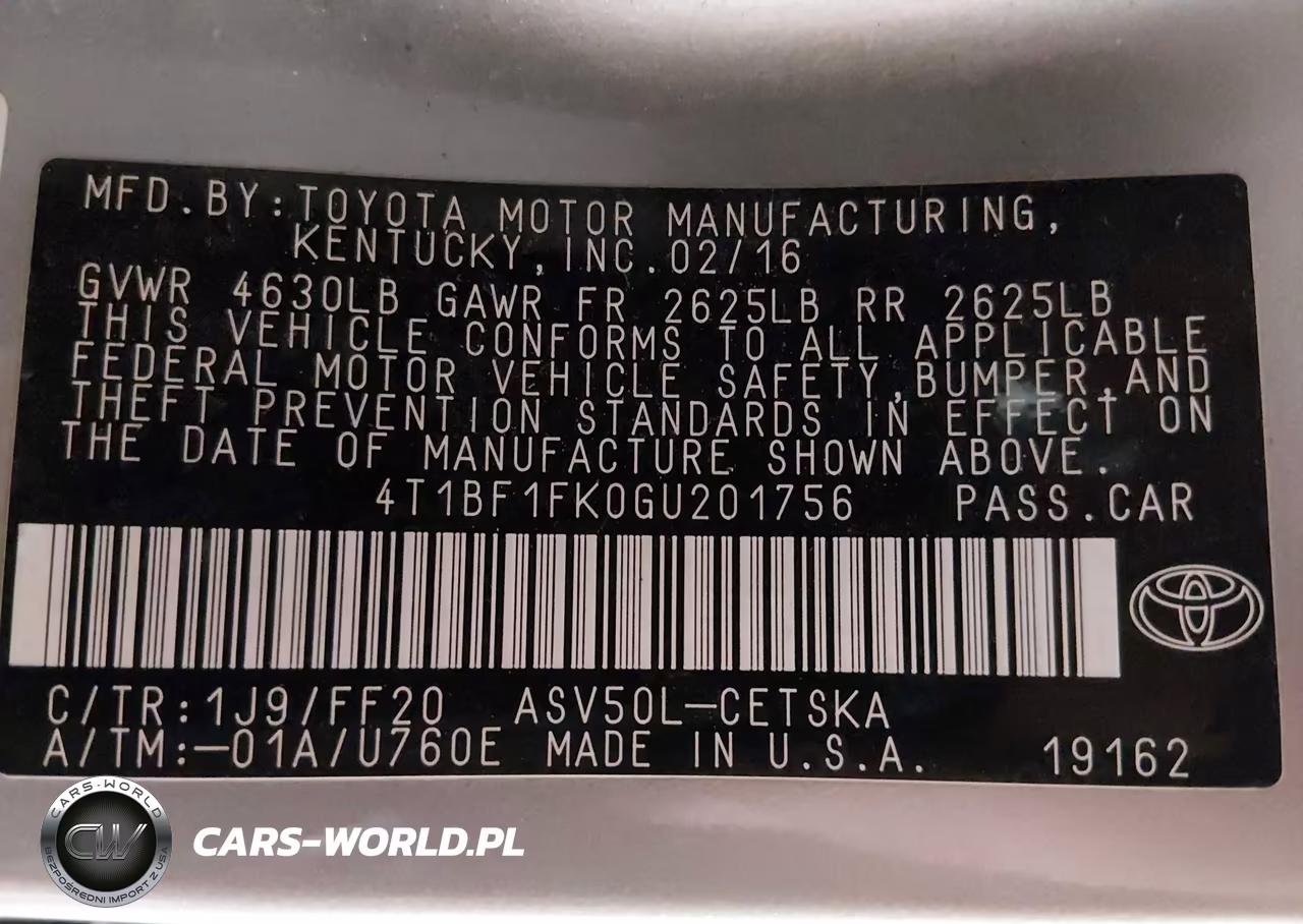 2016 Toyota Camry Se VIN:4T1BF1FK0GU201756 - 9